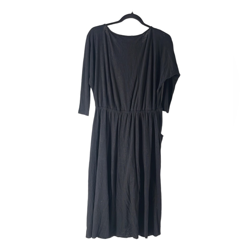 Free People Easy Squeeze Black Linen Blend dress dark academia lagenlook sz xs - Picture 3 of 8